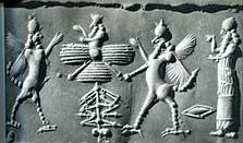60 - Adad, sky-god King Anu in his sky-disc, Ninurta, & Enlil
