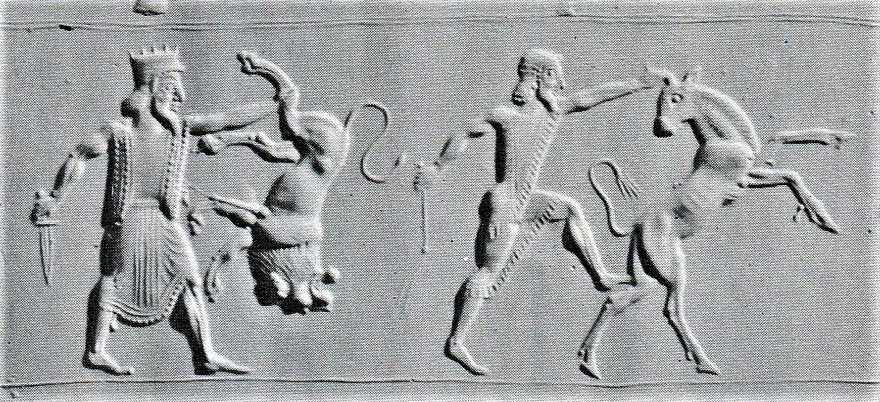 10 - Marduk in battle with animal symbols for oposing gods