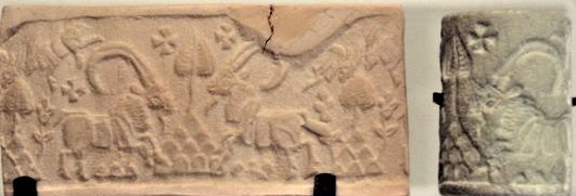 42a - Nibiru crosses on scene of Mesopotamian mountain animals