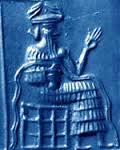 2 - Enki, god of the abzu, southern Iraq marshlands on the Persian Gulf, living in his ziggurat residence along the waters in Eridu, Mesopotamia