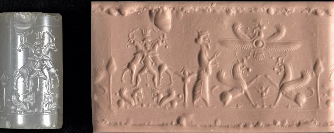 24 - 2 depictions of Marduk, in his sky-disc & on land
