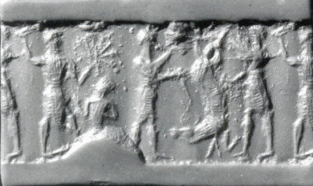 2n - Utu with 50-headed mace used against disloyal earthling, Ninurta battles unwanted beast symbol for unidentified god