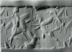 39 - Marduk battling Ninurta's winged beast & unidentified beast