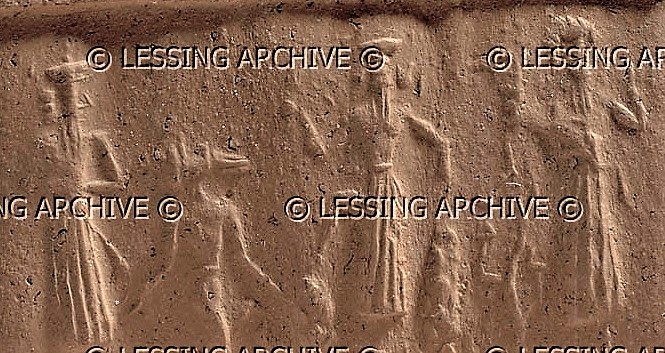 4 - Enlil scolds Enki for saving Noah, Noah discovered by dinner offering from him to Enki after surviving the Great Flood