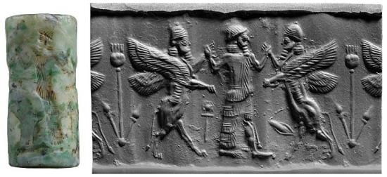 41 - Marduk fights off animal beast depictions of Ninurta & Adad
