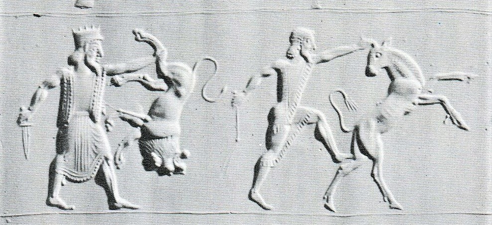45 - Marduk in battle with animal symbols for oposing gods