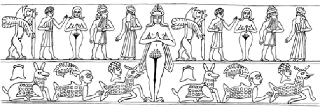 4ja - Ninurta's storm-beast, mixed-breed king, nude Inanna, Adad, & Nannar_ Inanna's Descent to the Underworld scene from text