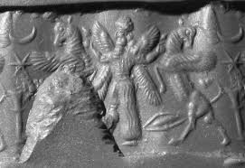 60 - Ninurta OR Marduk takes on 2 unidentified animals symbols for gods