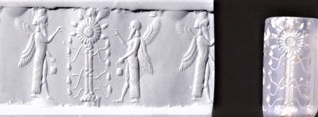 64 - gods & Tree of Life symbol; Abgal & unidentified, astronauts with their flight bags