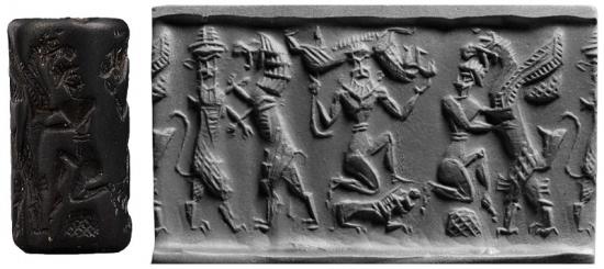 77 - Enkidu, Gilgamesh, & unidentified giant with Ninurta's beast symbol