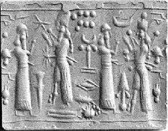 7e - Enlil advises son Adad, Enlil advises granddaughter Inanna in war tactics as they prepare to battle cousins Marduk, Ashur, Nabu, etc.