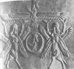 8 - Marduk in his winged disc, & Marduk in his sky-disc, 2 different depictions of his flying disc