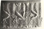 18a - cylinder seals, Assyria flying gods-planets Marduk & Tiamat