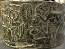 60 - snake bent into Ninhursag symbol, simple symbols drawn many ways