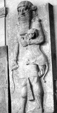 2 - Gilgamesh, giant king shown in comparison to a lion