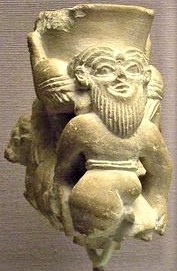 7d - Humbaba, image fashioned onto ancient vase. SEE GILGAMESHUruk 3300 BC