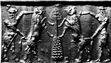 7g - Enkidu in battle, Gilgamesh in battle