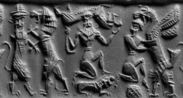9f - Enkidu, Gilgamesh, unidentified with winged beast of Ninurta's