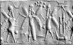 70 - Nabu as bull-god, winged pilot Ninurta, & Marduk as bull-god