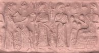 8 - beast, Enkidu, Inanna, semi-divine, & Ningal seated; a long forgotten time in history when the gods walked & talked with semi-divine males & females, the gods kept their distance from the earthlings