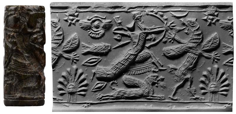 13 - great seal detail of Ninurta battling Anzu for tablets of destinies