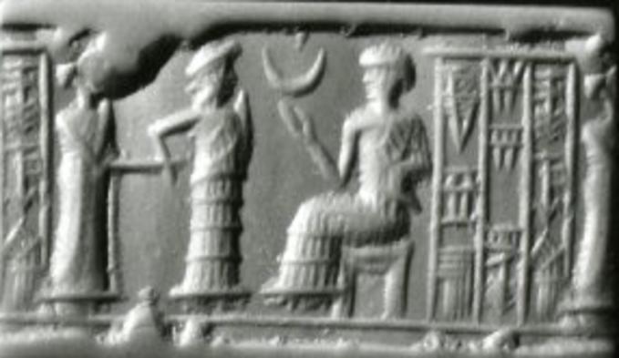 1ha - mixed-breed king, Goddess of Love Inanna, & her father the Moon god Nannar