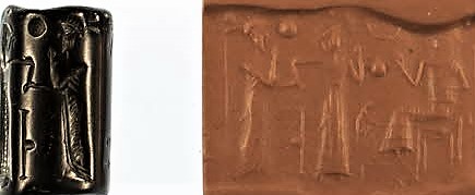 1x - Inanna leads by the wrist her semi-divine spouse-king to father Nannar in Ur; a time when the gods walked & talked with semi-divine man