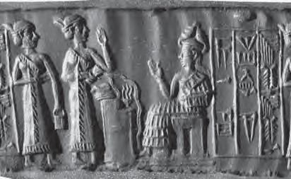 4a -semi-divine assistant, & semi-divine female as Inanna's spouse stands before Inanna, the Goddess of Love; a time long ago forgotten when the gods walked & talked with semi-divine earthlings