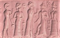 9b - semi-divine high-priest, Nannar, semi-divine king, possibly Ninsun's descendant, Utu, & Ninsun; a time long forgotten when the gods came down & walked & talked with man, living high atop their ziggurat residences in plain sight