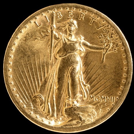 18 - walking Liberty on US gold coin