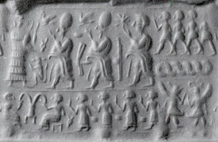36 - Ninsun, 2 unidentified gods, & her mixed-breed son-king