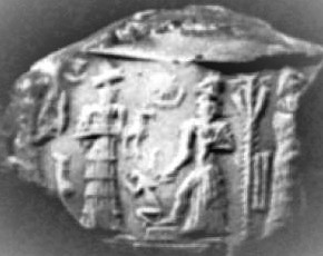 43 - damaged unidentified god, mixed-breed semi-divine king with sacrifice, & Utu, Ninsun danmged