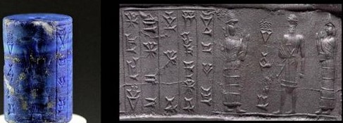 56 - Ninsun, giant semi-divine king, & unidentified praising goddess; a time long ago when the gods mingled with the semi-divine earthlings