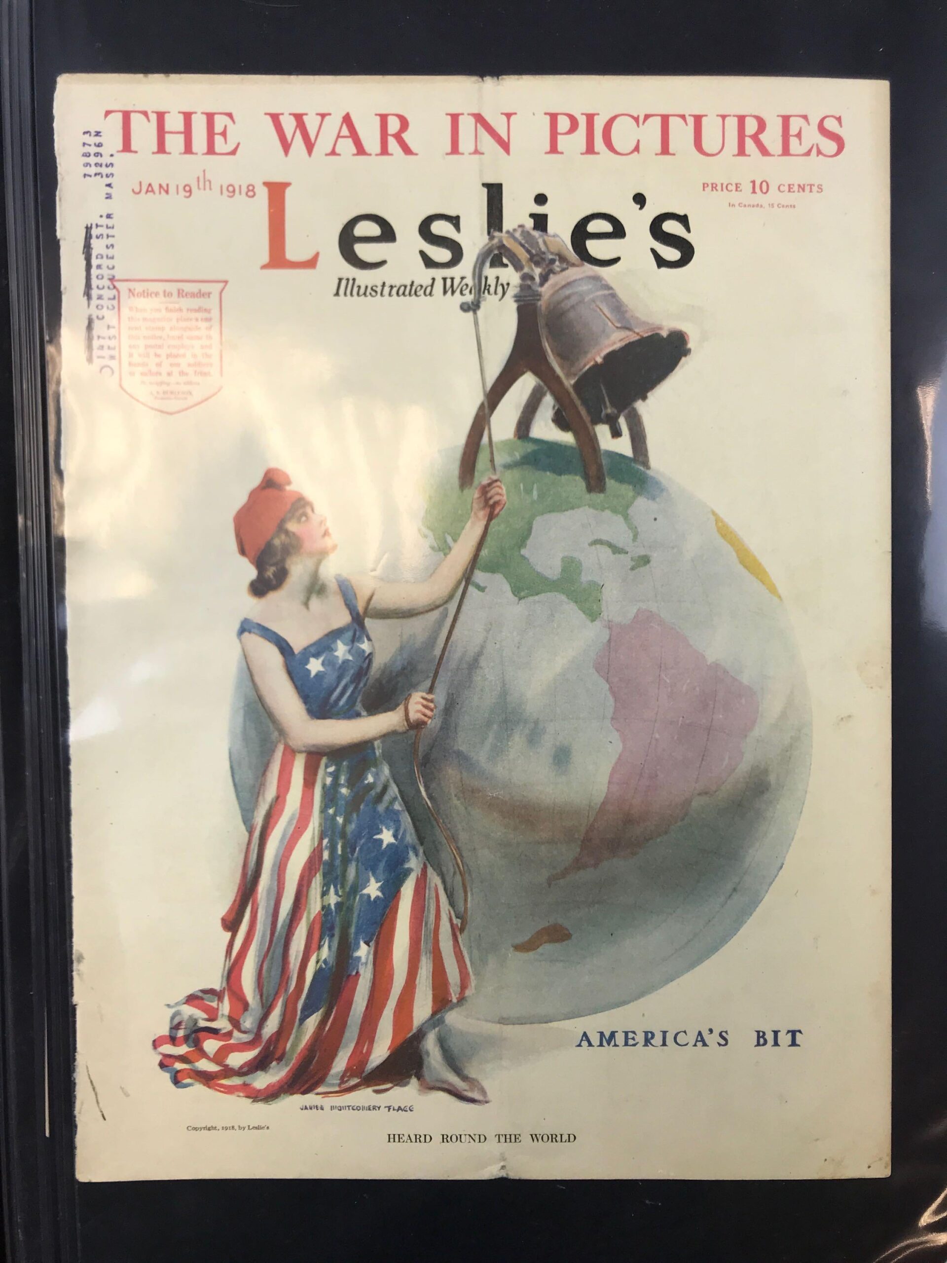 Leslie's Illustrated Jan 1918, Heard Around the World, America's Bit
