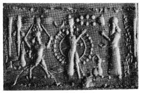 9j - Inanna with alien powers, & grandfather Enlil, the Commander of all the Anunnaki on Earth Colony