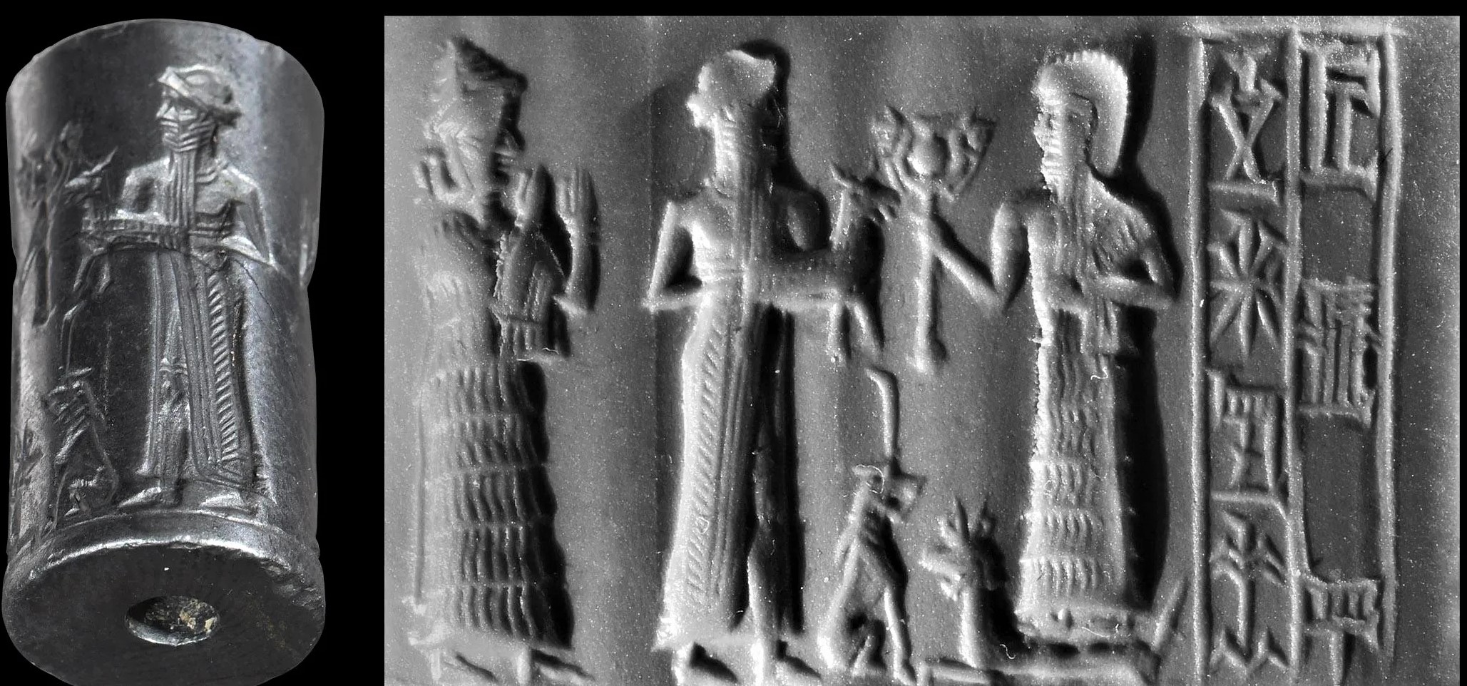 8a - Ninsun, Nannar with one from his flock to be offered for dinner, & Nabu; a time long ago when the gods came down & walked upon the Earth with alien weaponry