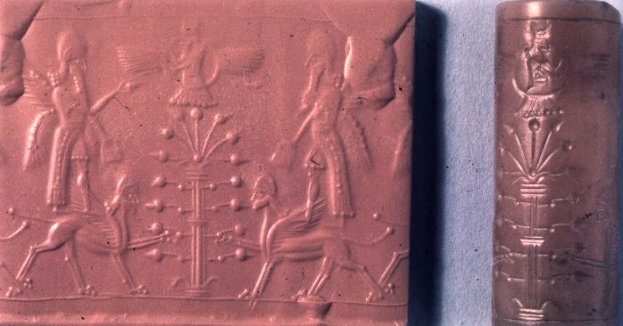 36 - Enlil above Tree of Life in his sky-disc, Ninurta, & Adad