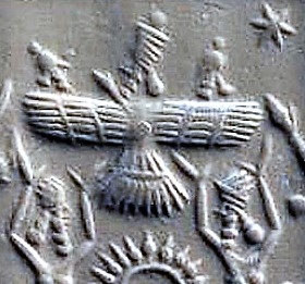 53 - Nabu's 6 pointed star; Enlil, Anu, & Enki in flying winged sky-disc.jpg