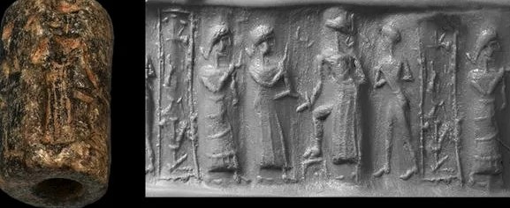 53 - Ningal & Inanna with dinner offering; Utu & semi-divine-earthling