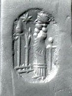 28 - Nabu on seal with Marduk's rocket symbol